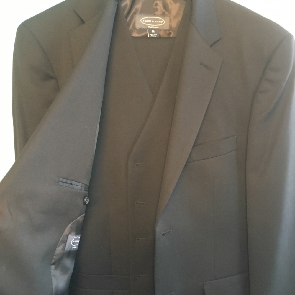 Men’s Italian Black Wool Suit - Pronto Uomo